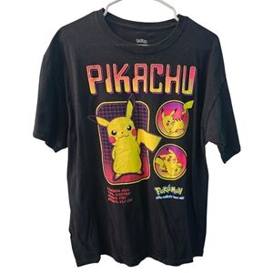 Black Pikachu Graphic T-Shirt Size Large
